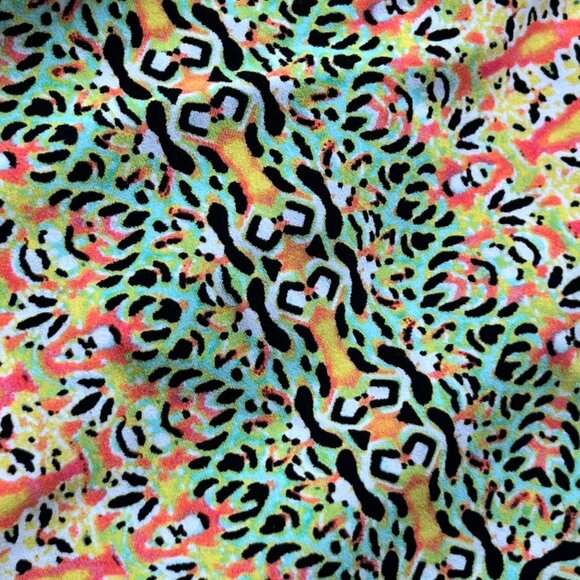 Nanette Lepore Chevron Floral Halter Top Size Medium Tank Yellow Green Retro Y2K - Picture 5 of 7